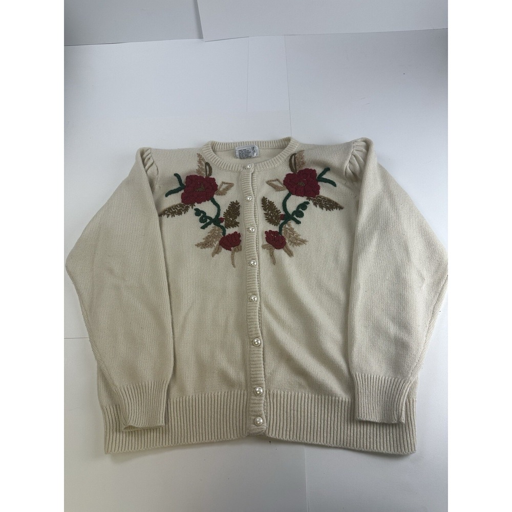 Vintage Cervelle Cardigan Sweater Size Medium Christmas Holiday